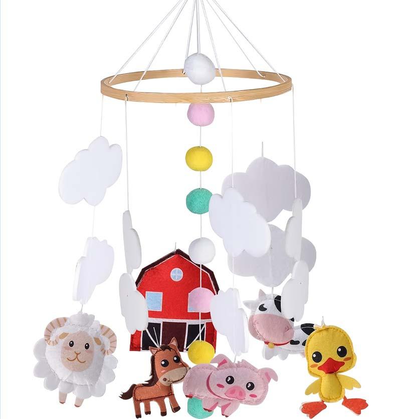Baby Cot Mobile / Baby Crib Hanging / Baby Nursery Decor - Farm Animals