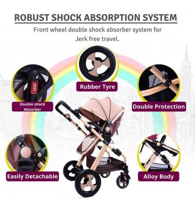 newborn stroller with multiple safety features