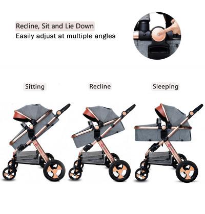 lightweight travel stroller with 3 seat positions sit recline sleep mode