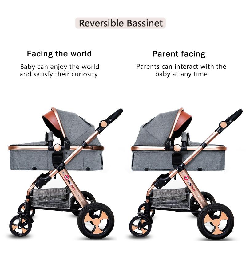 portable stroller for travel two way reversible bassinet