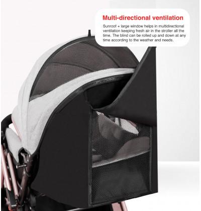 prams and strollers with see through net canopy and fresh air inlet