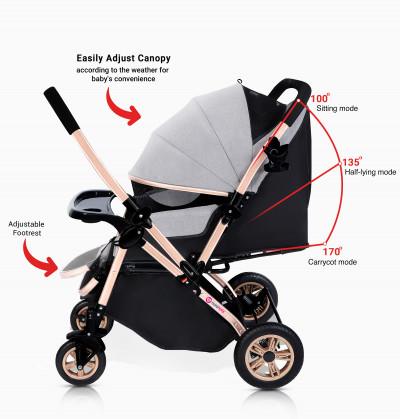 newborn stroller reversible handle bar