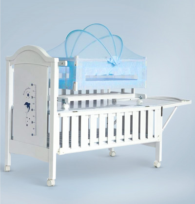 convertible crib with palna and side diaper changing station