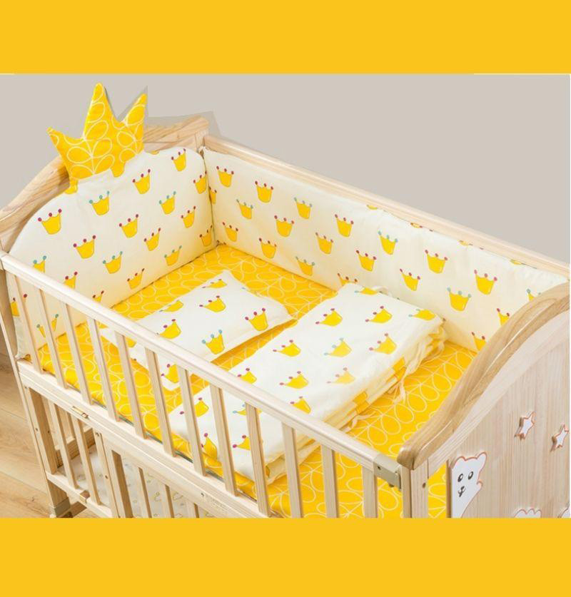 Baby Bed Bedding Set Pack of 6 - Crown Print